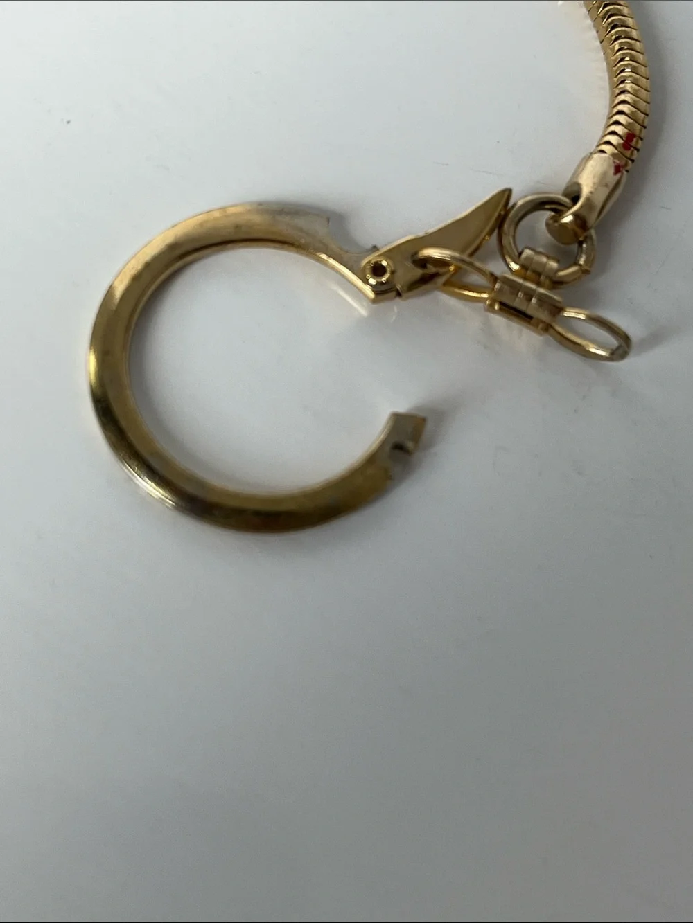 Vintage Bob Hope Gold Tone Keychain Celebrity Souvenir Comic Caricature Key Ring